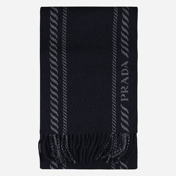 PRADA ウールカシミヤマフラー ネイビー 2FS114 2HJ5 F0008 149961792