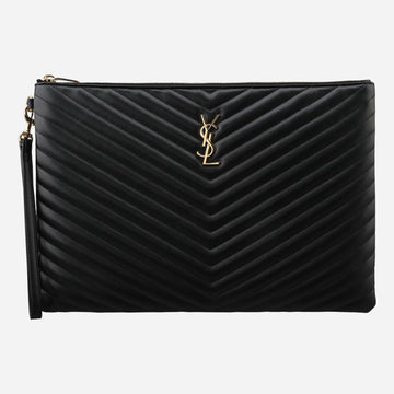 Saint Laurent Monogram Clutch Bag Large Handle Black 440222 CWU01 1000 145987609