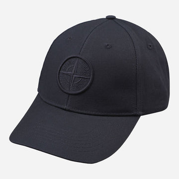 Stone Island Cotton Cap with Compass Logo Navy 152163613