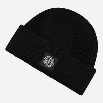 STONE ISLAND 6S ロゴパッチビーニー ブラック N100102 S00D7 V0029 150678384