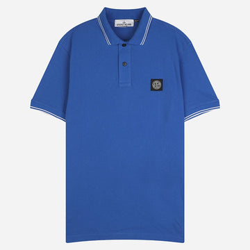 Stone Island Short Sleeve Logo Patch Polo Shirt Blue 155008057