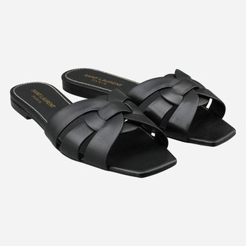 SAINT LAURENT 5S Nupie Flach Sandalen Schwarz 571952 BDA00 1000 132456850