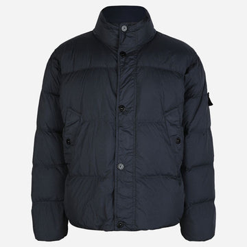 Stone Island Crinkled Lapel Patch Padded Jacket Navy 142729939