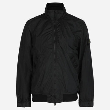 Stone Island Crinkle Reps Badge Zip Jacket Black 151757944