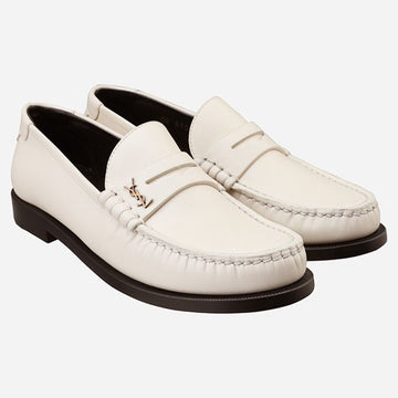 Saint Laurent 5S Women's Monogram Penny Loafers Pearl 670232 18RTT 1906 136023933