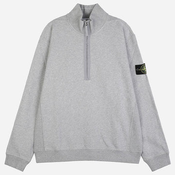 Stone Island Half Zip Sweatshirt with Patch Grey 149803148