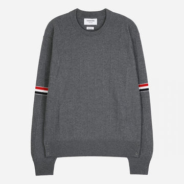 THOM BROWNE 24SS ウール リラックス プルオーバー ニット グレー MKA496A Y1002 035 77358977