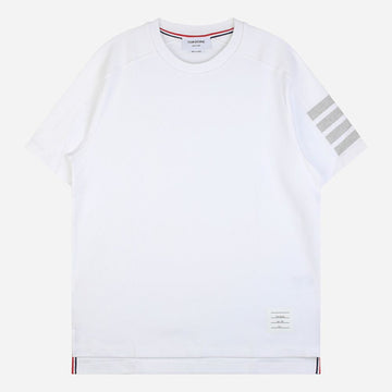 THOM BROWNE 6S diagonale Armbinde Kurzarm T-Shirt Weiß MJS246A 07323 100 152533883 [P]