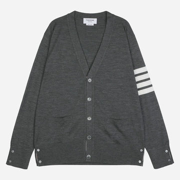 THOM BROWNE Merino-Woll-Cardigan Grau 139441314