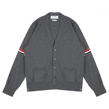 THOM BROWNE プルオーバー 三線 ウール カーディガン グレー MKC519A Y1002 035 67146186