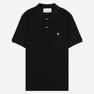 AMI Men's Heart Logo PK Shirt Black HPL411 760 045 154864571