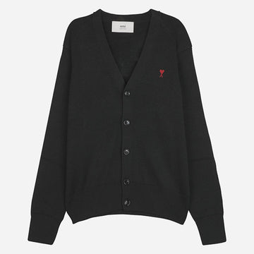 AMI Klein Herzlogo Strickjacke Schwarz HKC361 001 009 149961879