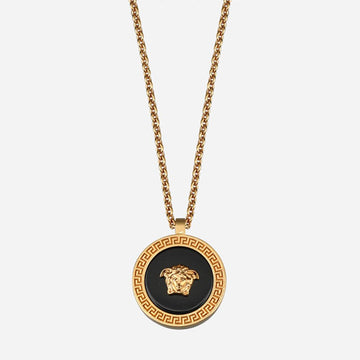 VERSACE エナメルメデューサネックレス ブラック ゴールド DG17255 DJMR K41T 152837737