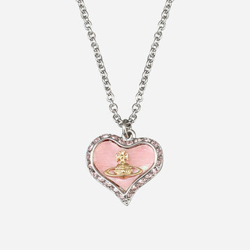 VIVIENNE WESTWOOD 6S Petra Herz Anhänger Kette Platinum Gold Koralle 63020103 P659 155427520