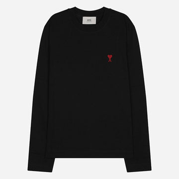 AMI Small Heart Logo Long Sleeve T-Shirt Black 724 001 140297906