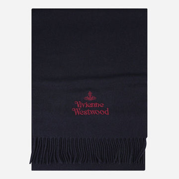 Vivienne Westwood Embroidered Logo Scarf Navy 81030007 W00Q7 K410 149133479