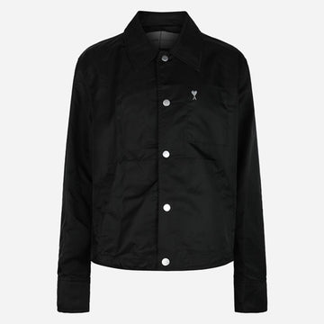 AMI Nylon Heart Stud Button Jacket Black 154864558