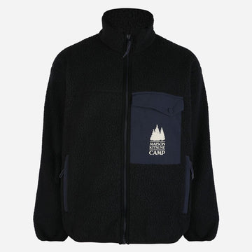 MAISON KITSUNE カジュアルフリースジャケットブラック PM02136WM2031 P199 149869532