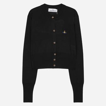 Vivienne Westwood Womens Logo Crop Cardigan Black 152941133