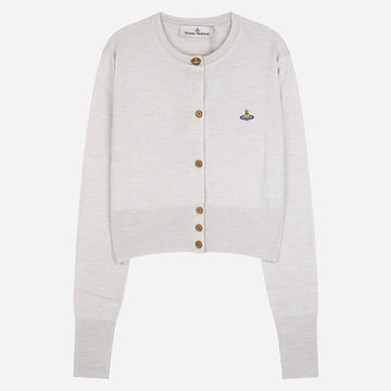 VIVIENNE WESTWOOD 5F Beá Cropped Cardigan Grau Mélange 1803002U Y0006 P403 150316350