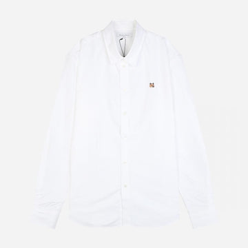 MAISON KITSUNE 5S フォックスヘッド オックスフォードコットンシャツ ホワイト 00408WC5012 P100 131417187