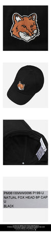 Maison Kitsune Large Fox Head Baseball Cap Black PM06100WW0096 P199 144348656 [P]