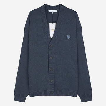 MAISON KITSUNE 5S ボールドフォックスヘッドコンフォートカーディガンスレートグレー 0076 130987352