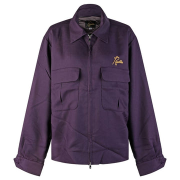 Needles Embroidered Logo Gabardine Sports Jacket MR196 PURPLE 53951444