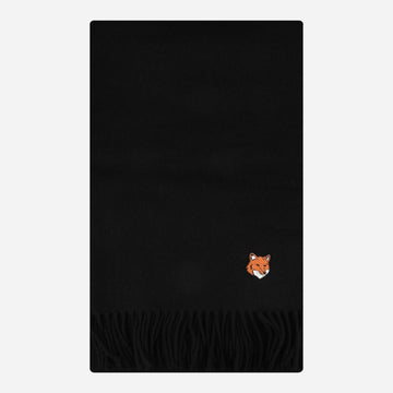 Maison Kitsune 5F Fox Head Muffler Black PM06201WB0044 P199 148978481