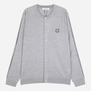 Maison Kitsune Gray Fox Head Cardigan Gray Melange QM00500KT1181 H150 155008111