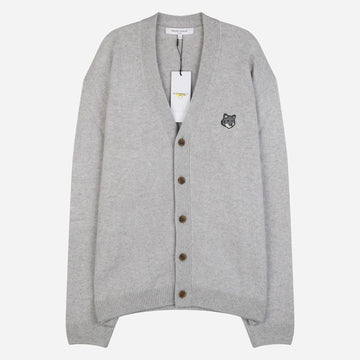 MAISON KITSUNE 5F Graufuchs Kopf Cardigan Grau PM00502KT1006 H120 149962001
