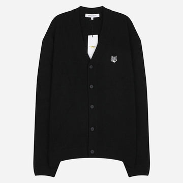 MAISON KITSUNE グレー フォックス ヘッド カーディガン ブラック PM00502KT1006 P199 149962002