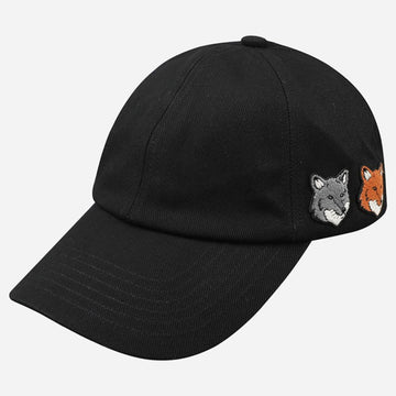 Maison Kitsune Double Bold Fox Head Cap Anthracite OM611CFWW0096 P190 155429414