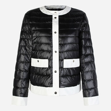 Herno Women's Crew Neck Line Button-Down Jacket Black PI002203D 12017Z 9300 153447838