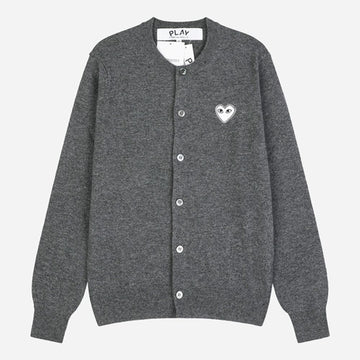 COMME DES GARCONS ホワイトハートニットカーディガン グレー AX N061 051 3 154188148
