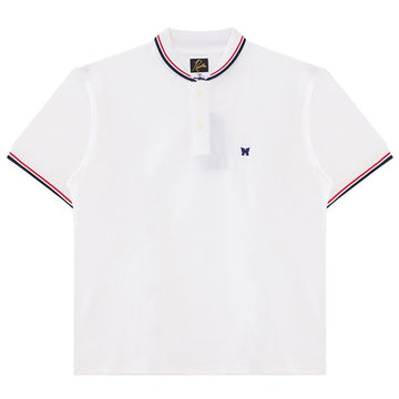 NEEDLES Logo Stickerei Polo T-Shirt MR311 WEISS 49830965