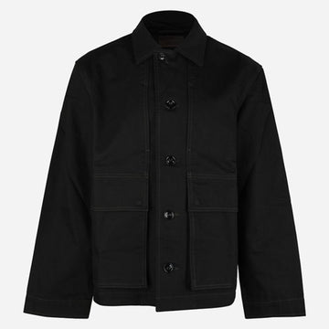 LEMAIRE Baumwoll Oversized Denimjacke Schwarz OW1223 LD1055 BK999 154423211