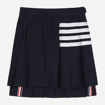THOM BROWNE 5F diagonaler Drop-Back Faltenrock mini marine FGC402V 06146 415 139274057