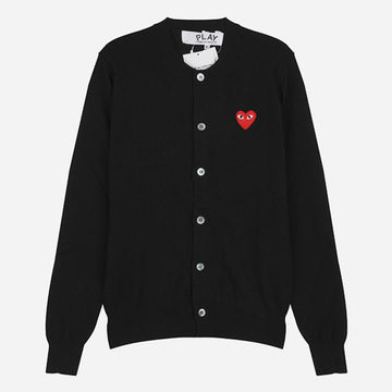 Comme Des Garcons Red Heart Knit Cardigan Black 5F N007 051 1 147404842 [P]