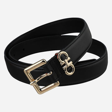 SALVATORE FERRAGAMO Doppelte Gancini Fixierte Gürtel für Damen Schwarz 230346 780415 151475701