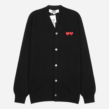 Comme Des Garcons Double Heart Cardigan Black AZ N058 051 1 155029151
