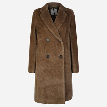 MaxMara Roseto Fur Double Coat Camel 148648934