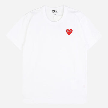 COMME DES GARCONS 5F Rot Herz T-Shirt Weiß AX T108 051 2 147665715