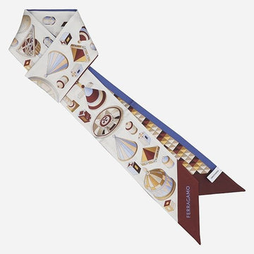 Salvatore Ferragamo Nadir Print Bandana Scarf Bordeaux Ochre 320975 780019 151475700