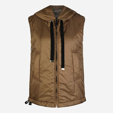MAXMARA Grüner Hoodie gepolsterte Weste Kamel 144730027