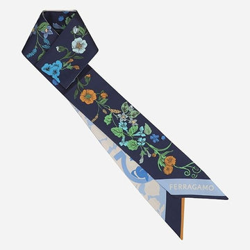 Salvatore Ferragamo Pegasus Print Scarf Navy Blue Camel 321241 789908 151475709
