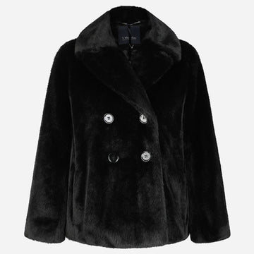 MAXMARA Faux-Fur Doppelt brustiger Mantel Schwarz 148500571