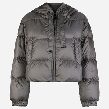 MaxMara Cropped Hooded Padding Jacket Gray 150341722