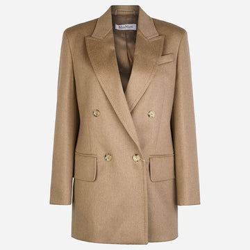 MaxMara Double-Breasted Wool Jacket Camel 147318109