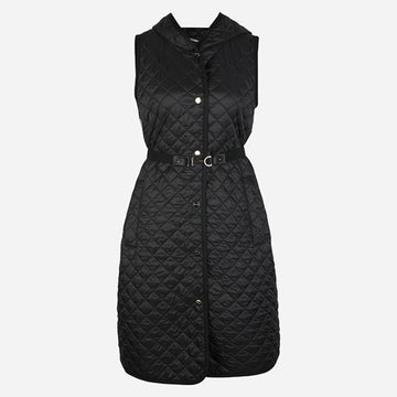 MAXMARA Quilted Hooded Long Padding Vest Schwarz 2619291054600 009 155391258